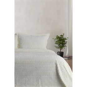 Merinos Modern Line 220x240 cm Ekru 3 Parça Battaniye Seti