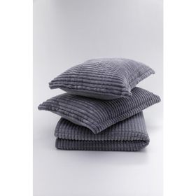 Merinos Modern Line 3 Parça Açık Gri Çift Kişilik Battaniye Set