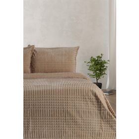 Merinos Modern Line Bej 220x240 cm 3 Parça Battaniye Seti