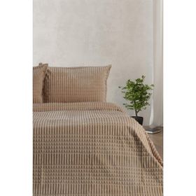 Merinos Modern Line Bej 220x240 cm 3 Parça Battaniye Seti