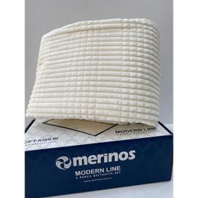 Merinos Modern Line Kemik 150x200 cm Krem 2 Parça Battaniye Seti