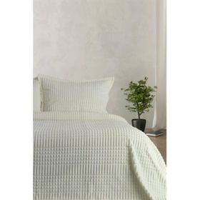 Merinos Modern Line Kemik Ekru 3 Parça Battaniye Seti