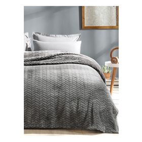 Merinos Modern Line Koyu Gri 150x200 cm 2 Parça Battaniye Seti