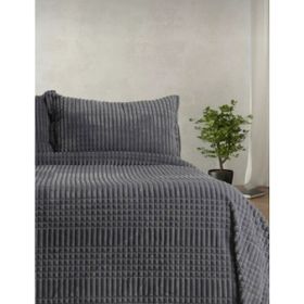 Merinos Modern Line Koyu Gri 150x200 cm 2 Parça Battaniye Seti