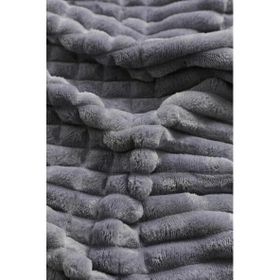 Merinos Modern Line Koyu Gri Antrasit 3 Parça Battaniye Seti
