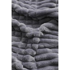 Merinos Modern Line Koyu Gri Antrasit 3 Parça Battaniye Seti