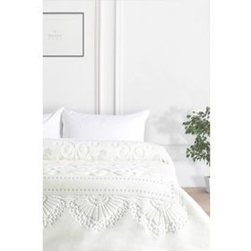 Merinos Pırıltı Embos Ekru Çift Kişilik Battaniye