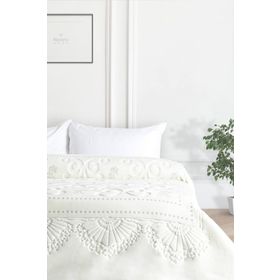 Merinos Pırıltı Embos Ekru Çift Kişilik Battaniye
