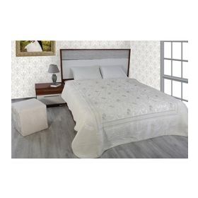 Merinos Pırıltı Embos Vizon Kemik Silver Çift Kişilik Gümüş Detaylı Battaniye