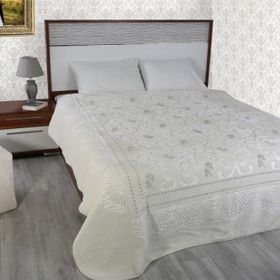 Merinos Pırıltı Embos Vizon Kemik Silver Çift Kişilik Gümüş Detaylı Battaniye