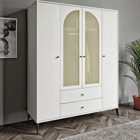 Merlin Mobilya Diamond 4 Kapakli Çift Hazeranli Dolap