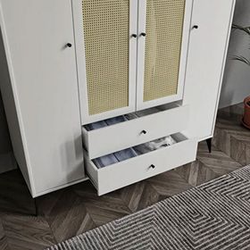 Merlin Mobilya Diamond 4 Kapakli Çift Hazeranli Dolap