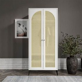 Merlin Mobilya Diamond Beyaz 2 Kapaklı 4 Bölmeli Hazeran Dolap