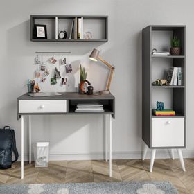 Merlin Mobilya Major Antrasit Çalışma Masası Seti