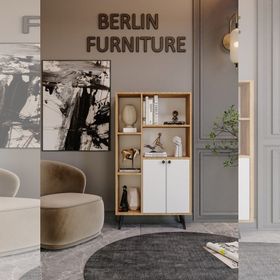 Merlin Mobilya Milano 2 Kapaklı 7 Bölmeli Kitaplık