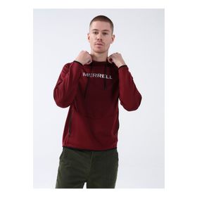 Merrell M23SEARCH Bordo Erkek Kapüşonlu Düz Sweatshirt