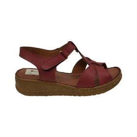 Merry Pace 242252Z Kırmızı Ortopedik Comfort Taban Cırtlı Kadın Sandalet Ayakkabı