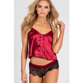 Merry See Dantelli Saten Şortlu Takım