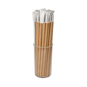 Mert 8 mm 100 Adet Kraft Sargılı Kağıt Pipet