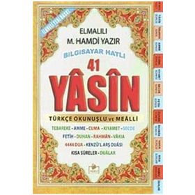 Merve Yayınları - 41 Yasin Türkçe Okunuşlu ve Mealli-Mavi Kapak Orta Boy