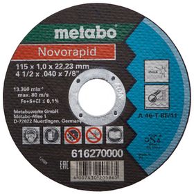 Metabo Novorapid 616270000 115 x 1.0 x 22.23 mm Metal Kesici Disk