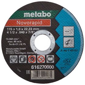 Metabo Novorapid 616270000 115 x 1.0 x 22.23 mm Metal Kesici Disk