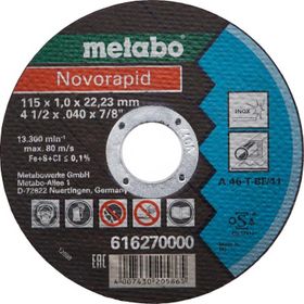 Metabo Novorapid 616270000 115 x 1.0 x 22.23 mm Metal Kesici Disk
