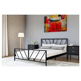 Metalia 140x190 cm Gözde Siyah Çift Kişilik Karyola