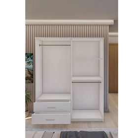 Metalia 4 Kapılı 2 Çekmeceli Aynalı Gardrop