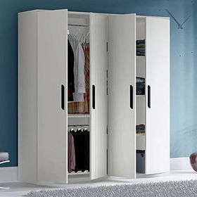 Metalia 4 Kapili Beyaz Gardirop