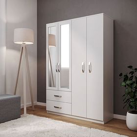 Metalia Diva 4 Kapılı 2 Çekmeceli Aynalı Gardrop