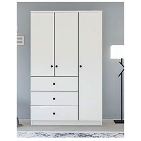 Metalia Ece Lüx Düğme 3 Kapı 3 Çekmeceli Gardırop