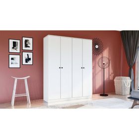 Metalia GM 052 4 Kapılı Düğme Kulplu Gardrop