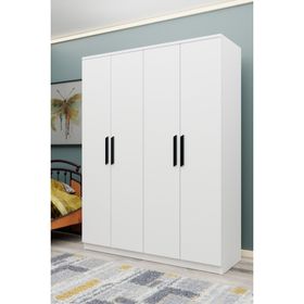 Metalia GM 057 Atlas 4 Kapılı Siyah Kulplu Aynasız Gardırop