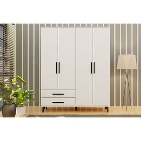 Metalia GM 070-A Novado Siyah Kulplu Ayaklı Gardırop