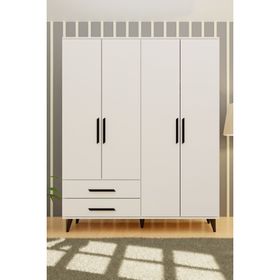 Metalia GM 070-A Novado Siyah Kulplu Ayaklı Gardırop