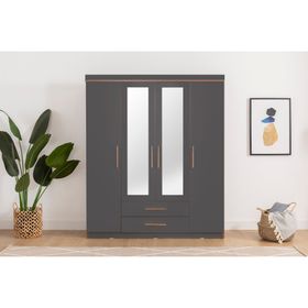 Metalia GM 0815 Nisa Delüx 4 Kapılı 2 Çekmeceli Aynalı Gardrop