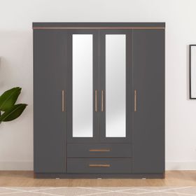 Metalia GM 0815 Nisa Delüx 4 Kapılı 2 Çekmeceli Aynalı Gardrop