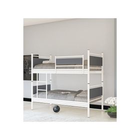 Metalia GM-128 Beyaz Antrasit Gri Star Ahşap Metal Ranza