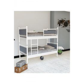 Metalia GM-128 Beyaz Antrasit Gri Star Ahşap Metal Ranza