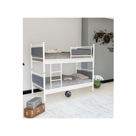 Metalia GM-128 Beyaz Antrasit Gri Star Ahşap Metal Ranza