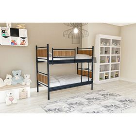 Metalia GM-128 Siyah Ceviz 90x190 cm Star Ahşap Metal Ranza