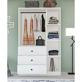 Metalia GM 310 Ece Lüx 3 Kapı 3 Çekmeceli Aynalı Düğme Kulplu Gardırop