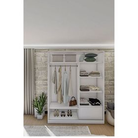 Metalia GM 347 Menekşe Beyaz Sürgülü Gardırop