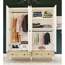 Metalia GM 414 4 Kapılı 2 Çekmeceli Gardolap