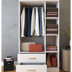 Metalia GM 851 Beyaz Aynalı 3 Kapı 2 Çekmeceli Gardırop