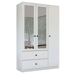 Metalia Gm 853 Home 3 Kapılı 2 Çekmeceli Düğme Kulplu Aynalı Gardırop