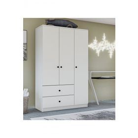 Metalia GM 854 Home 3 Kapılı 2 Çekmeceli Düğme Kulplu Gardırop