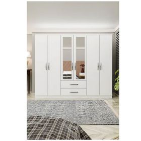 Metalia GM0033 6 Kapaklı 2 Çekmeceli Aynalı Gardrop