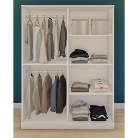 Metalia GM051 4 Kapılı Beyaz Aynalı Gardrop